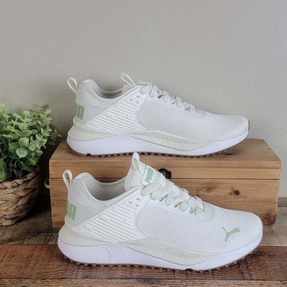 Puma 9 PC Runner Knit Softfoam Running Athletic Sneakers Cream Green Women's - Picture 1 of 15